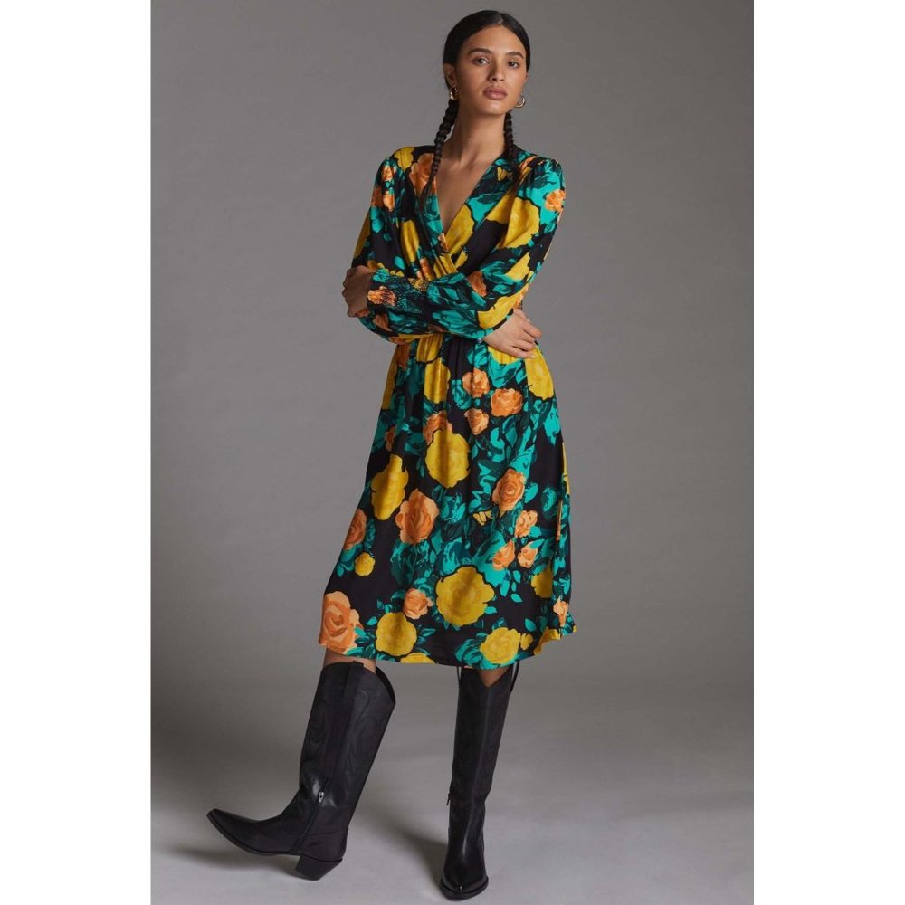 Anthropologie Plenty by Tracy Reese Floral Midi Dress